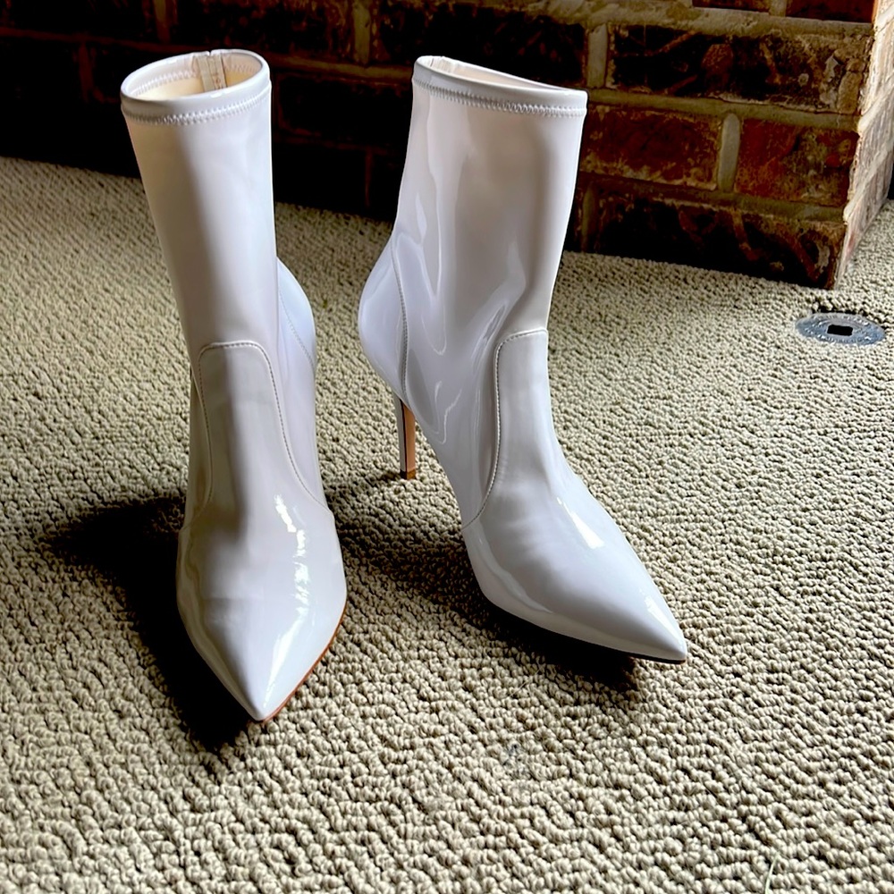 Gianvito Rossi white vinyl ankle boots. Great condition, run small.